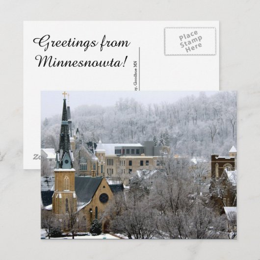 Groeten uit Minnesnowta! Briefkaart (Voorkant / Achterkant)