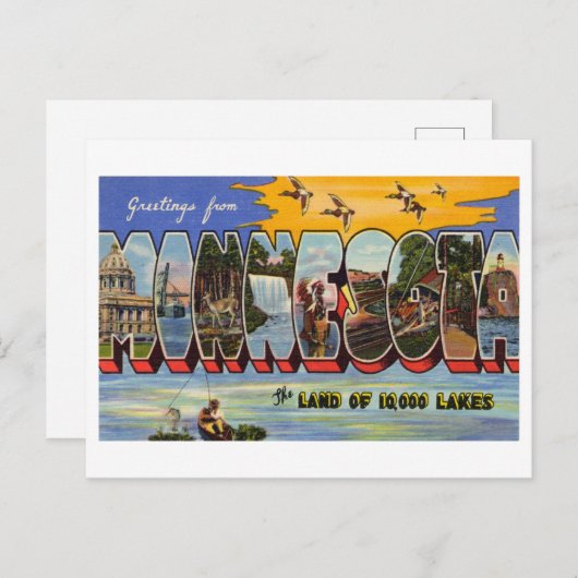  Groeten uit Minnesota Briefkaart (Voorkant / Achterkant)