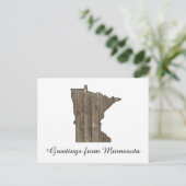 Groeten uit Minnesota, land Rustige Wooden Briefkaart (Staand voorkant)