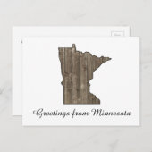 Groeten uit Minnesota, land Rustige Wooden Briefkaart (Voorkant / Achterkant)