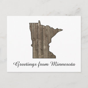 Groeten uit Minnesota, land Rustige Wooden Briefkaart