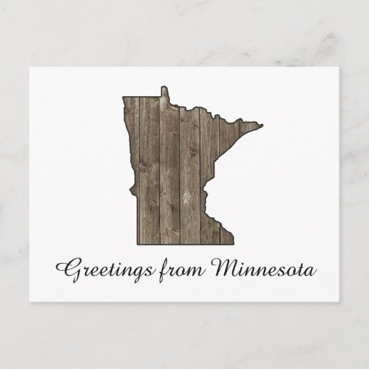 Groeten uit Minnesota, land Rustige Wooden Briefkaart (Voorkant)