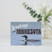 Groeten uit Minnesota met Common Loon Briefkaart (Staand voorkant)