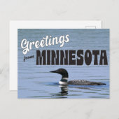 Groeten uit Minnesota met Common Loon Briefkaart (Voorkant / Achterkant)