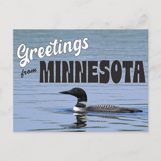 Groeten uit Minnesota met Common Loon Briefkaart (Voorkant)