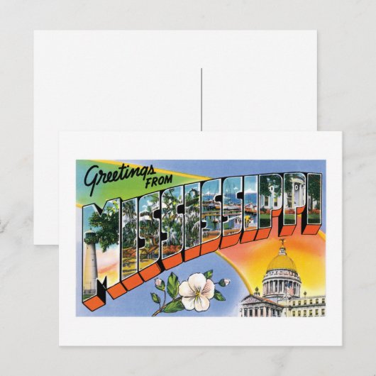 Groeten uit Mississippi! Briefkaart (Voorkant / Achterkant)