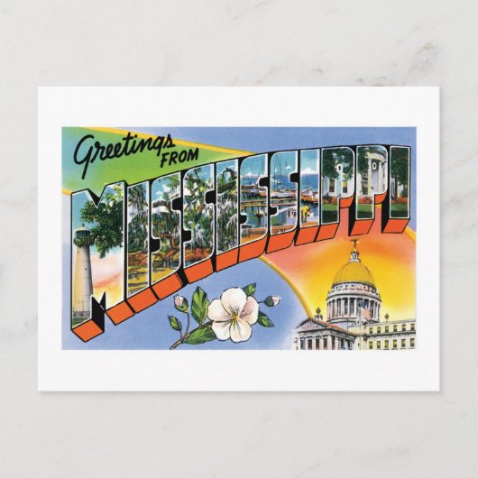 Groeten uit Mississippi! Briefkaart (Voorkant)