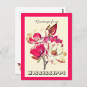 Groeten uit Mississippi Magnolia Briefkaart (Voorkant / Achterkant)