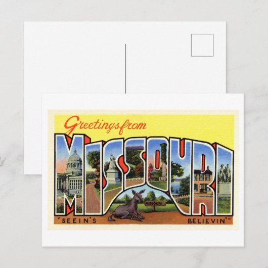  groeten uit Missouri Briefkaart (Voorkant / Achterkant)