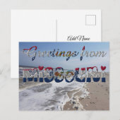 Groeten uit Missouri State Flag Hearts USA Briefkaart (Voorkant / Achterkant)