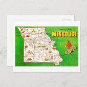 Groeten uit Missouri Vintage Kaart (Voorkant / Achterkant)