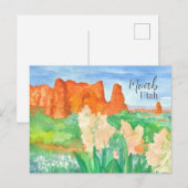 Groeten uit Moab Utah Red Rock Desert Flowers Briefkaart (Voorkant / Achterkant)