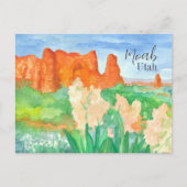 Groeten uit Moab Utah Red Rock Desert Flowers Briefkaart (Voorkant)