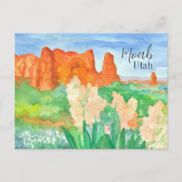 Groeten uit Moab Utah Red Rock Desert Flowers Briefkaart