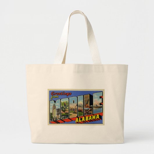 Groeten uit Mobile Alabama Grote Tote Bag (Voorkant)