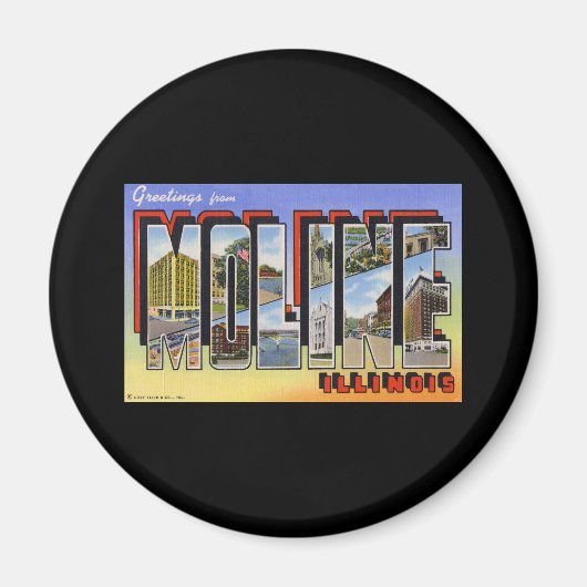 Groeten uit Moline Illinois Magneet (Voorkant)