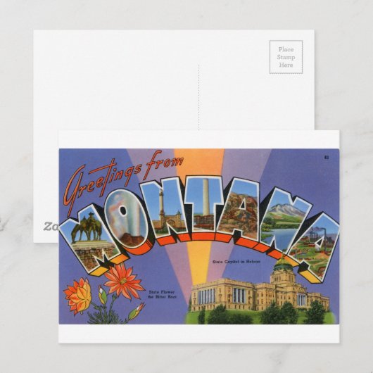 Groeten uit Montana Briefkaart (Voorkant / Achterkant)
