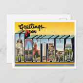 Groeten uit Montana Vintage Travel Briefkaart (Voorkant / Achterkant)