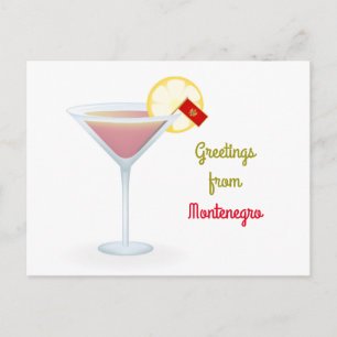 Groeten uit Montenegro Cocktail Holiday Kaart