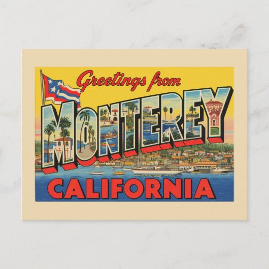  "Groeten uit Monterey, Californië" Briefkaart (Voorkant)