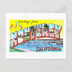  groeten uit Monterey, Californië, Briefkaart