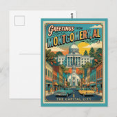 Groeten uit Montgomery AL Retro Briefkaart (Voorkant / Achterkant)