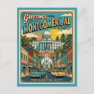 Groeten uit Montgomery AL Retro Briefkaart