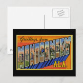 Groeten uit Montgomery Alabama Briefkaart (Voorkant / Achterkant)