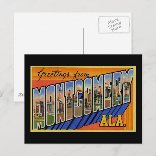 Groeten uit Montgomery Alabama Briefkaart (Voorkant / Achterkant)