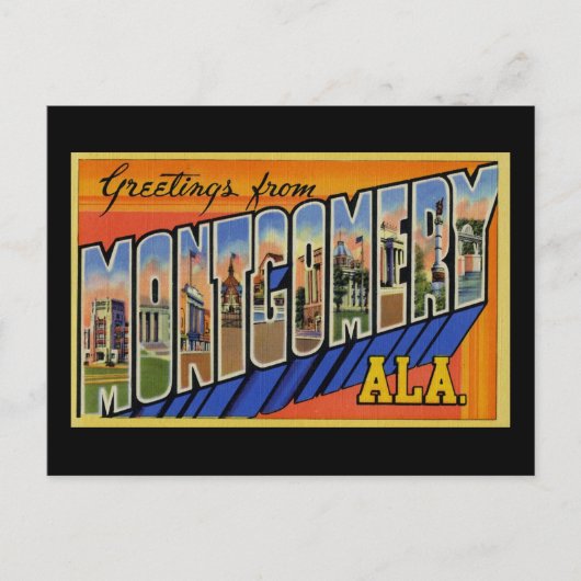 Groeten uit Montgomery Alabama Briefkaart (Voorkant)