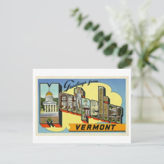  groeten uit Montpelier, Vermont Briefkaart (Staand voorkant)