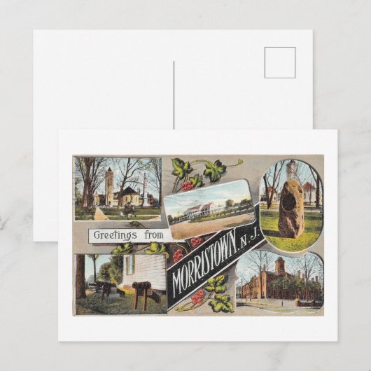 Groeten uit Morristown NJ  Stijl Briefkaart (Voorkant / Achterkant)