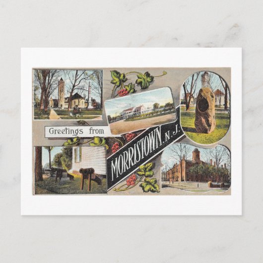 Groeten uit Morristown NJ  Stijl Briefkaart (Voorkant)