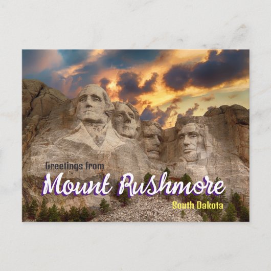 Groeten uit Mount Rushmore South Dakota Briefkaart (Voorkant)