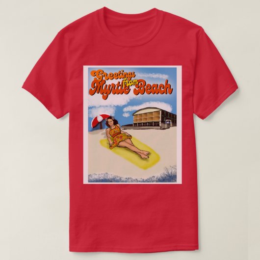 Groeten uit Myrtle Beach T-shirt (Design voorkant)