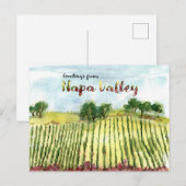 Groeten uit Napa Valley Vineyard Hills Briefkaart (Voorkant / Achterkant)