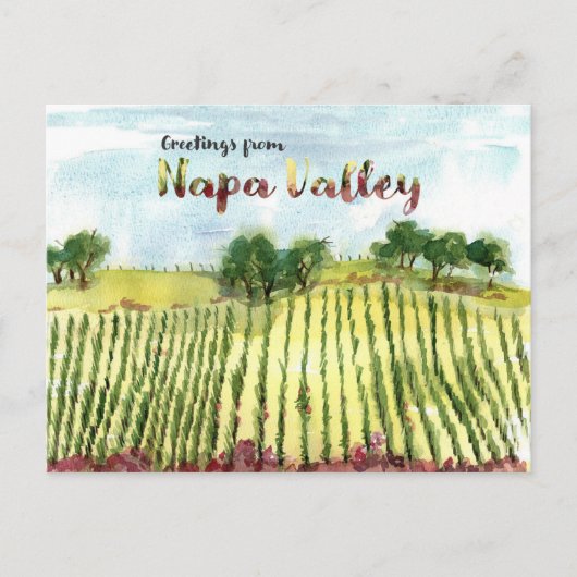 Groeten uit Napa Valley Vineyard Hills Briefkaart (Voorkant)