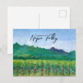 Groeten uit Napa Valley Wijngaard Rode Rozen Briefkaart (Voorkant / Achterkant)