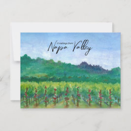 Groeten uit Napa Valley Wijngaard Rode Rozen  Briefkaart