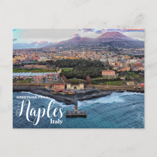 Groeten uit Napels Italië Mt. Vesuvius Ansichtkaar Briefkaart