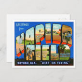 Groeten uit Napierfield, Dothan, Alabama Travel Briefkaart (Voorkant / Achterkant)