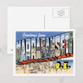 Groeten uit Narragansett Rhode Island US City Briefkaart (Voorkant / Achterkant)