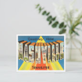 Groeten uit Nashville, Tennessee Vintage Travel Briefkaart (Staand voorkant)