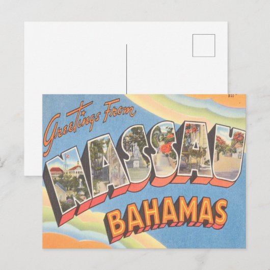 Groeten uit Nassau Bahamas Briefkaart (Voorkant / Achterkant)
