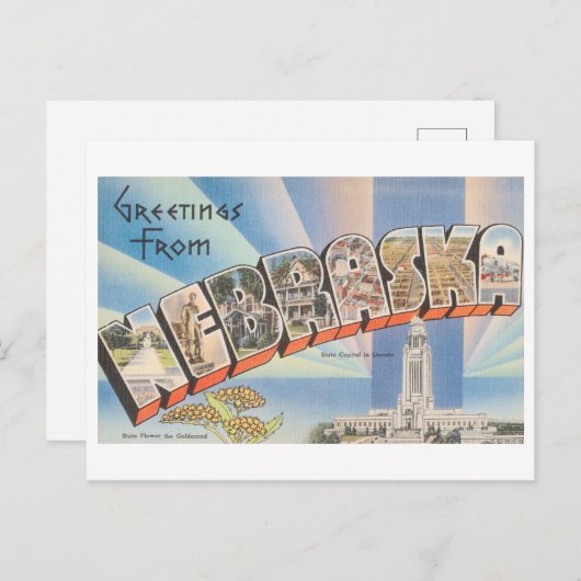  groeten uit Nebraska Briefkaart (Voorkant / Achterkant)