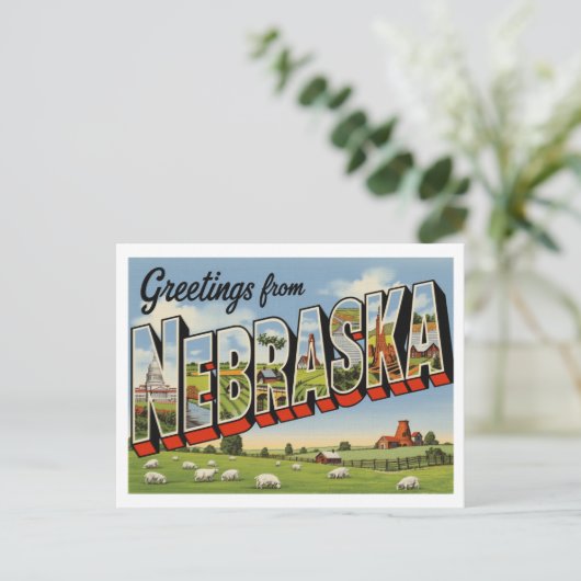  groeten uit Nebraska Briefkaart (Staand voorkant)