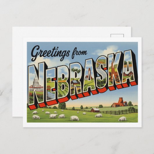  groeten uit Nebraska Briefkaart (Voorkant / Achterkant)