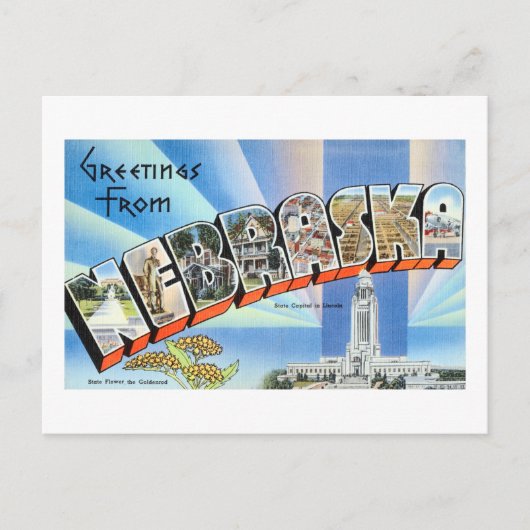  groeten uit Nebraska reisposter Briefkaart (Voorkant)