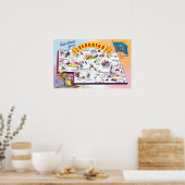 groeten uit Nebraska reisposter Poster (Keuken)