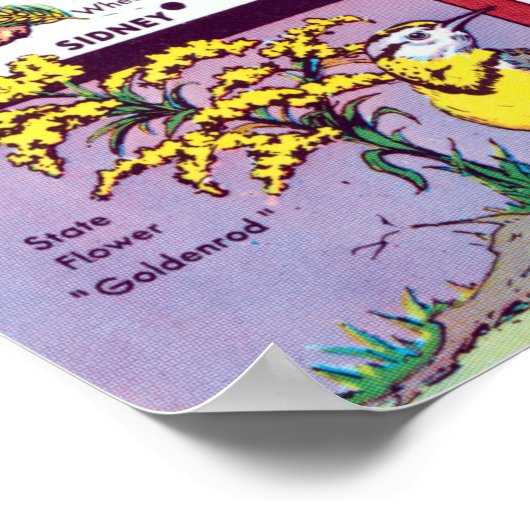 groeten uit Nebraska reisposter Poster (Hoek)